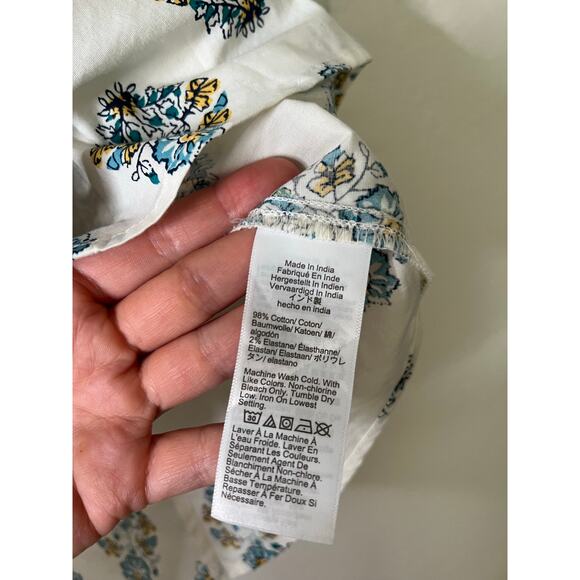 J. Crew White and Blue Floral Blouse - Picture 4 of 6